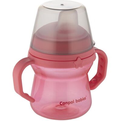 Canpol, Babyflasche, BABIES-Trinkflasche mit Silikontülle, FirstCup, 6 Monate+, 150 ml, rosa, 56/614 pin (150 ml) Canpol, Babyflasche, BABIES-Trinkflasche mit Silikontülle, FirstCup, 6 Monate+, 150 ml, rosa, 56/614 pin (150 ml)
