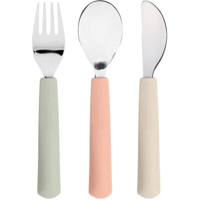 Lässig, Kindergeschirr + Kinderbesteck, Esslernbesteck 3-tlg- Besteck-Set Cutlery mit Silikon-Griff Lässig, Kindergeschirr + Kinderbesteck, Esslernbesteck 3-tlg- Besteck-Set Cutlery mit Silikon-Griff