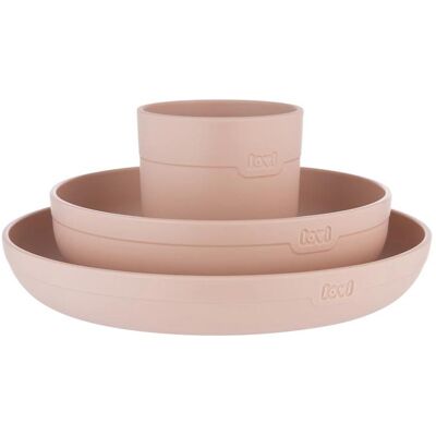 Lovi, Kindergeschirr + Kinderbesteck, Geschirrset mit Tasse Lovi, Kindergeschirr + Kinderbesteck, Geschirrset mit Tasse
