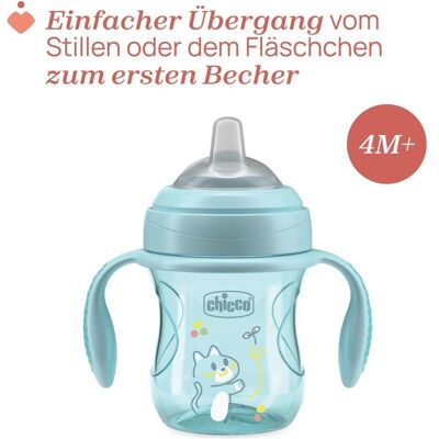 Chicco Babyflasche, TRANSITION Cup Blue 4m+ (200 ml) Chicco Babyflasche, TRANSITION Cup Blue 4m+ (200 ml)