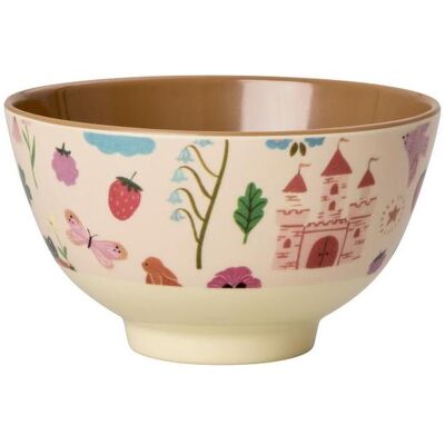 Rice, Kindergeschirr + Kinderbesteck, - Melamine Bowl with Fairytale Print - Soft Pink - 300 ml Rice, Kindergeschirr + Kinderbesteck, - Melamine Bowl with Fairytale Print - Soft Pink - 300 ml