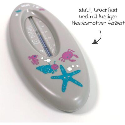 NUK, Babybadewanne, Badethermometer, für sicheres Baden, natürliche Messflüssigkeit aus Rapsöl, grau NUK, Babybadewanne, Badethermometer, für sicheres Baden, natürliche Messflüssigkeit aus Rapsöl, grau
