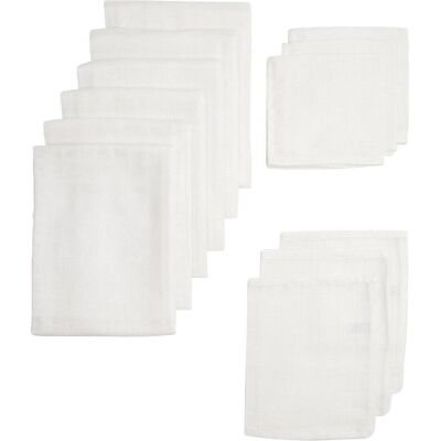 Meyco, Pucktuch + Nuscheli, 12-pack hydrofiel starterset basic Uni weiss (70 x 70 cm) Meyco, Pucktuch + Nuscheli, 12-pack hydrofiel starterset basic Uni weiss (70 x 70 cm)