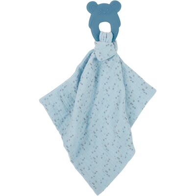 Nattou Blau Silikon Beißspielzeug - 28x28cm Nattou Blau Silikon Beißspielzeug - 28x28cm