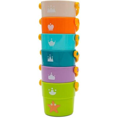 Baby Mix, Kindergeschirr + Kinderbesteck, Spielbecher 6 Stück Baby Mix, Kindergeschirr + Kinderbesteck, Spielbecher 6 Stück