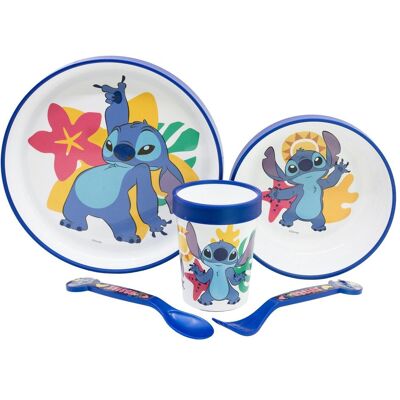 Stor, Kindergeschirr + Kinderbesteck, Stitch - Premium Geschirr-Set 5-teilig, rutschfest Stor, Kindergeschirr + Kinderbesteck, Stitch - Premium Geschirr-Set 5-teilig, rutschfest
