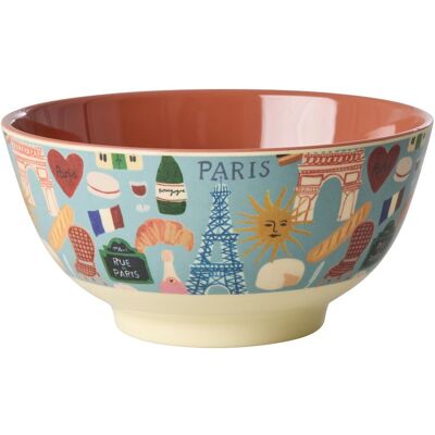 Rice, Kindergeschirr + Kinderbesteck, - Melamine Bowl with Paris Mon Amour Print - Burnt Orange - Medium - 700 ml Rice, Kindergeschirr + Kinderbesteck, - Melamine Bowl with Paris Mon Amour Print - Burnt Orange - Medium - 700 ml
