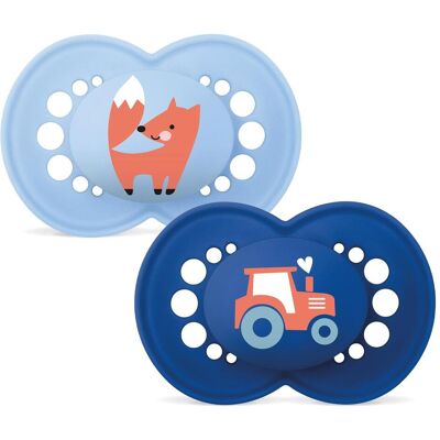 MAM, Nuggi, - Original Silk 6-16m 2p Box V - Blue (2x, 6 - 16 Monate) MAM, Nuggi, - Original Silk 6-16m 2p Box V - Blue (2x, 6 - 16 Monate)