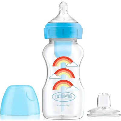Dr Browns, Babyflasche, Breite Flasche mit Sauger und Mundstück 270 ml Regenbogen ab 6 Monaten (270 ml) Dr Browns, Babyflasche, Breite Flasche mit Sauger und Mundstück 270 ml Regenbogen ab 6 Monaten (270 ml)