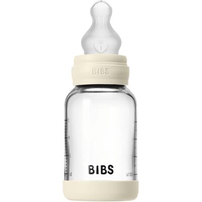 BIBS Baby Glasflasche Silikone Slow Flow Elfenbein - Babyflasche BIBS Baby Glasflasche Silikone Slow Flow Elfenbein - Babyflasche