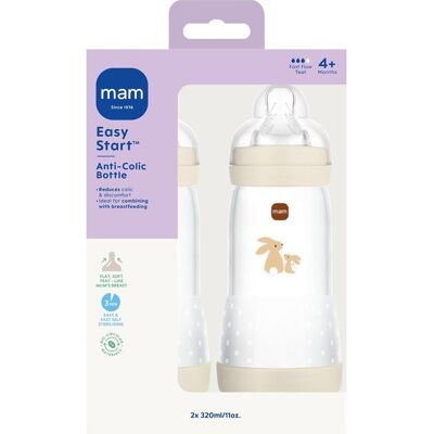 MAM, Babyflasche, - Easy Start Anti-Colic Bottle - Neutral - 320 ml 2p (320 ml) MAM, Babyflasche, - Easy Start Anti-Colic Bottle - Neutral - 320 ml 2p (320 ml)