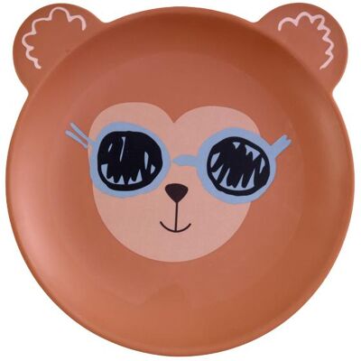 Rice, Kindergeschirr + Kinderbesteck, - Kids Plate - Monkey Print - Mat Finish Rice, Kindergeschirr + Kinderbesteck, - Kids Plate - Monkey Print - Mat Finish