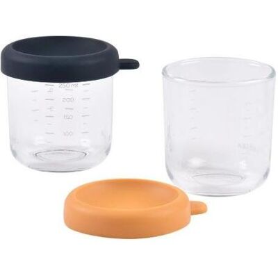 Beaba, Babynahrungsbehälter, Glasportionenset 2 Stk. 250ml blau/gelb Beaba, Babynahrungsbehälter, Glasportionenset 2 Stk. 250ml blau/gelb