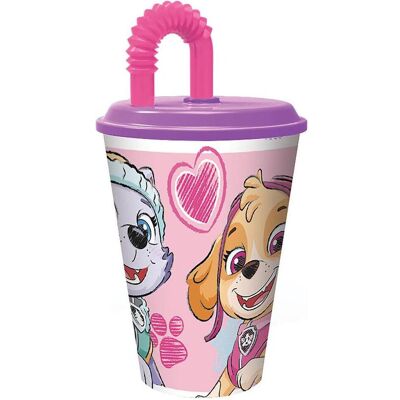 Stor, Kindergeschirr + Kinderbesteck, Paw Patrol Girl - Becher mit Deckel und Strohhalm, 430 ml Stor, Kindergeschirr + Kinderbesteck, Paw Patrol Girl - Becher mit Deckel und Strohhalm, 430 ml