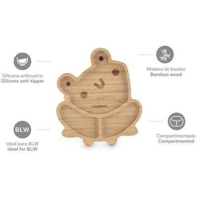 Miniland, Kindergeschirr + Kinderbesteck, Wooden Plate Frog Miniland, Kindergeschirr + Kinderbesteck, Wooden Plate Frog