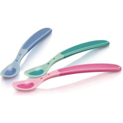 6x Nuby, Kindergeschirr + Kinderbesteck, Breilöffel wärmesensitiv Soft Sensitive Flex 6x Nuby, Kindergeschirr + Kinderbesteck, Breilöffel wärmesensitiv Soft Sensitive Flex
