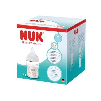 NUK, Babyflasche, Perfect Match PP-Flasche 150 ml 4er Set (Regenbogen) (150 ml) NUK, Babyflasche, Perfect Match PP-Flasche 150 ml 4er Set (Regenbogen) (150 ml)