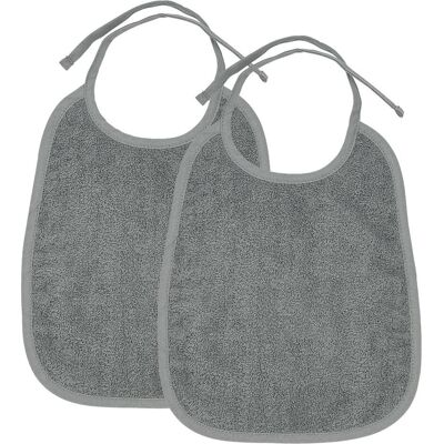 Meyco, Lätzchen, Lätzchen 2-pack basic Frottee grau Meyco, Lätzchen, Lätzchen 2-pack basic Frottee grau