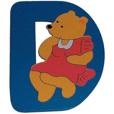 Bieco, Holzbuchstaben + Stoffbuchstaben, Buchstabe Bär D Bieco, Holzbuchstaben + Stoffbuchstaben, Buchstabe Bär D