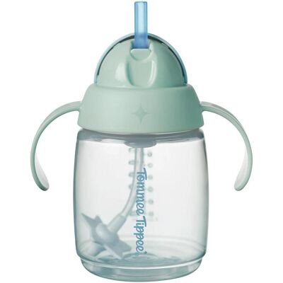 Tommee Tippee, Kindergeschirr + Kinderbesteck, Trinklernbecher mit beschwertem Strohhalm, 240 ml, ab 6 Monaten, grün Tommee Tippee, Kindergeschirr + Kinderbesteck, Trinklernbecher mit beschwertem Strohhalm, 240 ml, ab 6 Monaten, grün