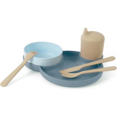 dantoy, Kindergeschirr + Kinderbesteck, - Tiny Dinner Set blue in foil (6080) dantoy, Kindergeschirr + Kinderbesteck, - Tiny Dinner Set blue in foil (6080)