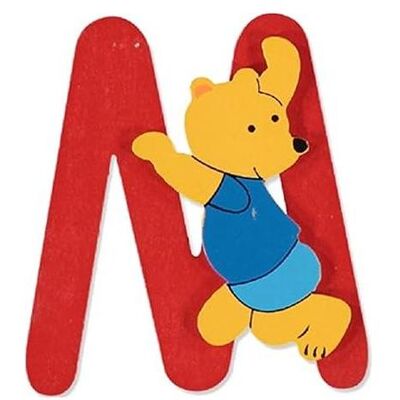 Bieco, Holzbuchstaben + Stoffbuchstaben, Buchstabe Bär M 8cm Holz Bieco, Holzbuchstaben + Stoffbuchstaben, Buchstabe Bär M 8cm Holz