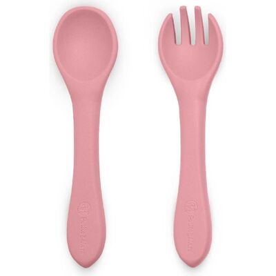 Petite&Mars Take&Match Silikon Besteck - Dusty Rose - 2 stk Petite&Mars Take&Match Silikon Besteck - Dusty Rose - 2 stk