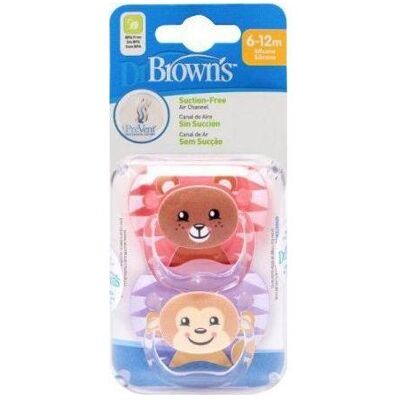 Dr Browns, Nuggi, PV22014-PREVENT soother BUTTERFLY 6-12M-CY COLLECTION ANIMALS PINK 2 PACK (2x, 6 - 12 Monate) Dr Browns, Nuggi, PV22014-PREVENT soother BUTTERFLY 6-12M-CY COLLECTION ANIMALS PINK 2 PACK (2x, 6 - 12 Monate)