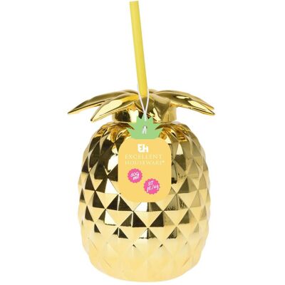 Koopman, Kindergeschirr + Kinderbesteck, Trinkbecher Goldene Ananas Koopman, Kindergeschirr + Kinderbesteck, Trinkbecher Goldene Ananas