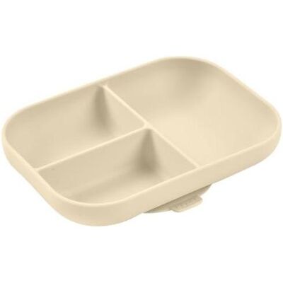 Beaba, Kindergeschirr + Kinderbesteck, Unterteilter Silikonteller beige Beaba, Kindergeschirr + Kinderbesteck, Unterteilter Silikonteller beige