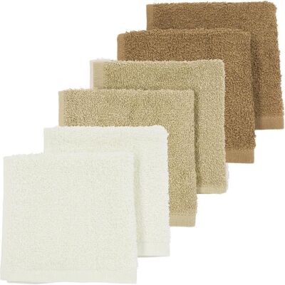 Meyco, Babybadetuch, Spucktücher 30x30 6P basic Frottee offwhite/sand/toffee (30 x 30 cm) Meyco, Babybadetuch, Spucktücher 30x30 6P basic Frottee offwhite/sand/toffee (30 x 30 cm)