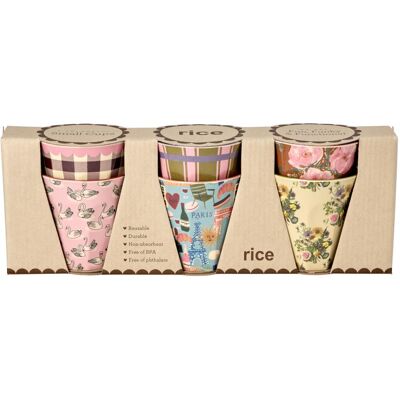 Rice, Kindergeschirr + Kinderbesteck, - Melamine Cups with Bon Vivant Prints - Small - 160 ml Rice, Kindergeschirr + Kinderbesteck, - Melamine Cups with Bon Vivant Prints - Small - 160 ml