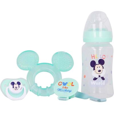 Disney Nuggi, Babyset (Flasche mit Sauger 240 ml, anatomischer Sauger, Beissring, Beissringhalter) (Cool) (4x) Disney Nuggi, Babyset (Flasche mit Sauger 240 ml, anatomischer Sauger, Beissring, Beissringhalter) (Cool) (4x)