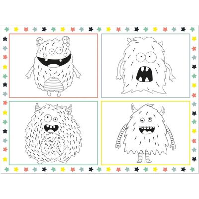 Folat, Kindergeschirr + Kinderbesteck, Malvorlage Tischset Monster Bash, 6tlg. Folat, Kindergeschirr + Kinderbesteck, Malvorlage Tischset Monster Bash, 6tlg.