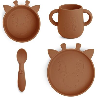 Nuuroo, Kindergeschirr + Kinderbesteck, Lykke silicone dinner set - 4 pack - Caramel Café Nuuroo, Kindergeschirr + Kinderbesteck, Lykke silicone dinner set - 4 pack - Caramel Café