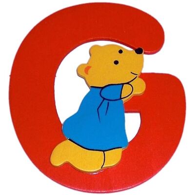 Bieco, Holzbuchstaben + Stoffbuchstaben, Buchstabe Bär G Bieco, Holzbuchstaben + Stoffbuchstaben, Buchstabe Bär G