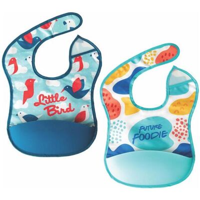 Tiny Love, Lätzchen, Lätzchen mit Silikontasche, Packung 2 Tiny Love, Lätzchen, Lätzchen mit Silikontasche, Packung 2