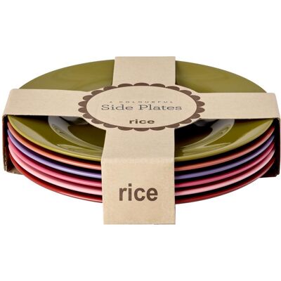 Rice, Kindergeschirr + Kinderbesteck, - Melamine Round Side Plates - Assorted Colors - 6 Pack Rice, Kindergeschirr + Kinderbesteck, - Melamine Round Side Plates - Assorted Colors - 6 Pack