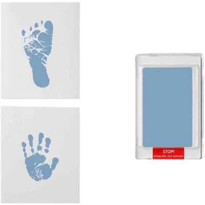 Dooky, Babyerinnerungen, Hand- und Fussabdruck-Set Blau, 12 x 10 cm Dooky, Babyerinnerungen, Hand- und Fussabdruck-Set Blau, 12 x 10 cm