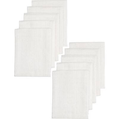 Meyco, Pucktuch + Nuscheli, 10-pack Mullwindeln 80x80cm bio weiss (80 x 80 cm) Meyco, Pucktuch + Nuscheli, 10-pack Mullwindeln 80x80cm bio weiss (80 x 80 cm)