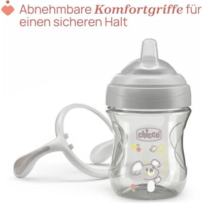 Chicco Babyflasche, TRANSITION Cup Grey 4m+ (200 ml) Chicco Babyflasche, TRANSITION Cup Grey 4m+ (200 ml)
