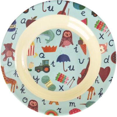 Rice, Kindergeschirr + Kinderbesteck, - Melamine Kids Bowl with Blue ABC Print - Blue - 250 ml Rice, Kindergeschirr + Kinderbesteck, - Melamine Kids Bowl with Blue ABC Print - Blue - 250 ml