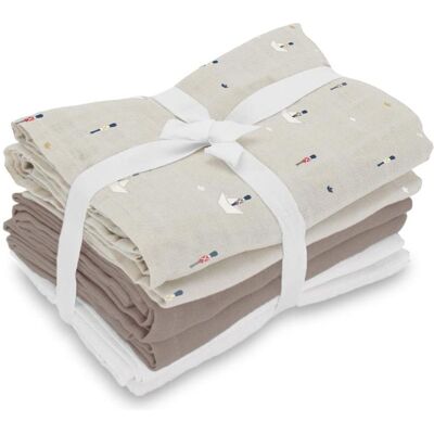 Copenhagen, Pucktuch + Nuscheli, Vanilla - Muslins 6 Pack - Cozy Grey - 70 x 70 cm (MUSL8524) (70 x 70 cm) Copenhagen, Pucktuch + Nuscheli, Vanilla - Muslins 6 Pack - Cozy Grey - 70 x 70 cm (MUSL8524) (70 x 70 cm)