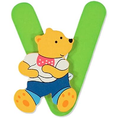 Bieco, Holzbuchstaben + Stoffbuchstaben, Buchstabe Bär V Bieco, Holzbuchstaben + Stoffbuchstaben, Buchstabe Bär V