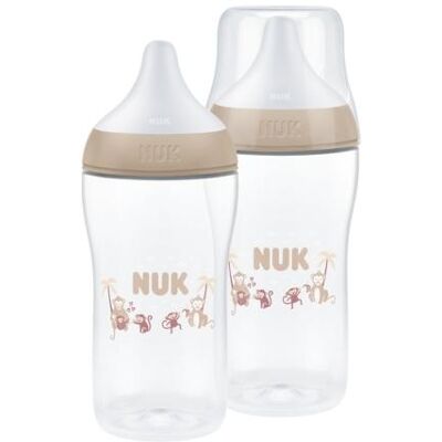 NUK, Babyflasche, Perfect Match Twin Bottle Set 260ml PP-Babyflaschen Affe (260 ml) NUK, Babyflasche, Perfect Match Twin Bottle Set 260ml PP-Babyflaschen Affe (260 ml)