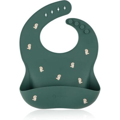 PETITE&MARS Green Dinos Baby Lätzchen - Verstellbarer Silikon PETITE&MARS Green Dinos Baby Lätzchen - Verstellbarer Silikon