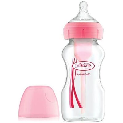 Dr Browns, Babyflasche, Weithals-Babyflaschenoptionen + Rosa 0 Monate+ 270 ml (WB91601) (270 ml) Dr Browns, Babyflasche, Weithals-Babyflaschenoptionen + Rosa 0 Monate+ 270 ml (WB91601) (270 ml)