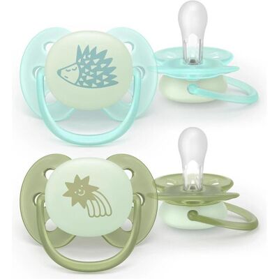 Philips Avent, Nuggi, Ultraweicher Nacht-Schnuller (2x, 0 - 6 Monate) Philips Avent, Nuggi, Ultraweicher Nacht-Schnuller (2x, 0 - 6 Monate)