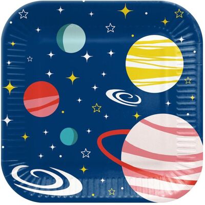 PAW, Kindergeschirr + Kinderbesteck, Disposable plates Space, 23 cm, 8 pcs PAW, Kindergeschirr + Kinderbesteck, Disposable plates Space, 23 cm, 8 pcs