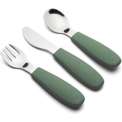 Nuuroo, Kindergeschirr + Kinderbesteck, Jana bestikst 3-pak - Dusty Green Nuuroo, Kindergeschirr + Kinderbesteck, Jana bestikst 3-pak - Dusty Green